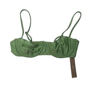 J.Crew Green Balconette Underwire Bikini Swim Top 34A NWT